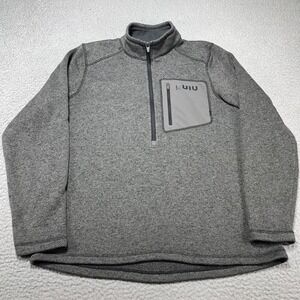 KUIU Base Camp Pullover Mens XL Gray High Loft Sweater Fleece 1/4 Zip Hunting